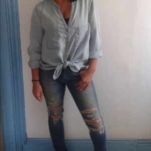 Joes destructed distressed skinny jeans 25